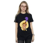 Disney Aladdin Prince Ali Face Cotton Boyfriend T-Shirt In Black Black