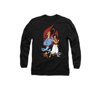 Disney Aladdin The Genie, Jafar And Abu Long Sleeve T-Shirt, Black Black