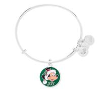 Disney Alex and Ani Santa Mickey Mouse Joy Bangle Charm Bracelet Silver