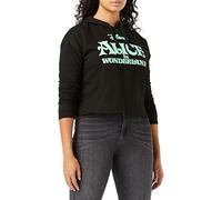 DISNEY ALICE IN WONDERLAND - ALICE LOGO - LADIES CROPPED HOOD - BLACK - XLG