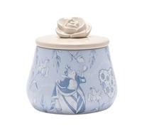 Disney - Alice In Wonderland - Ceramic Blue/Beige Rose Trinket Box Officially Licensed Product - The Queen Of Hearts Flowers Motif. Decor Homeware for Dining Room & Living Room. H:12 x W: 12 x D:12cm.
