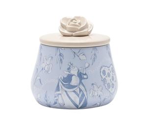 Disney - Alice In Wonderland - Ceramic Blue/Beige Rose Trinket Box Officially Licensed Product - The Queen Of Hearts Flowers Motif. Decor Homeware for Dining Room & Living Room. H:12 x W: 12 x D:12cm.