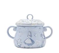 Disney - Alice in Wonderland - Ceramic Tea Caddy - Alice, Mad Hatter & White Rabbit - Decor and Homeware for Garden Party Decorations, Hosting, Serving & Dining. H:12cm x W:16cm x D:10cm