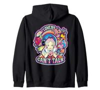 Disney Alice in Wonderland Flowers Can't Talk Retro Groovy Zip Hoodie