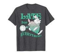Disney Alice In Wonderland Late For Everything T-Shirt, Men, Dark Heather Grey, 6X-Large