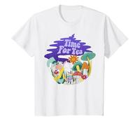Disney Alice In Wonderland Mad Hatter Time For Tea T-Shirt, Youth, White, Medium