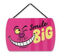 Disney Alice in Wonderland Smile Big Hanging Wood Wall Decor - Cute Cheshire Cat Sign for Home Decorating