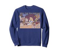 Disney Alice In Wonderland Spill The Tea Darling Sweatshirt, Adult Unisex, Navy Blue, Medium