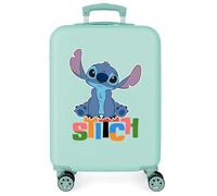Disney Aloha Stitch Cabin Suitcase Blue 38x55x20cm Rigid 2.5kg Combination Lock Side ABS 2.5kg 35L Hand Luggage, Blue, One Size, Cabin Suitcase