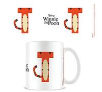 Disney Alphabet Personalised Mug (T for Tigger Design) 11oz Ceramic Coffee Mug in Presentation Disney Gift Box - Official Merchandise, Black,Orange