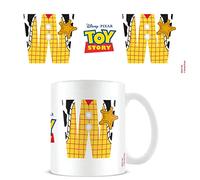 Disney Alphabet Personalised Mug (W for Woody Design) 11oz Ceramic Coffee Mug in Presentation Disney Gift Box - Official Merchandise, Red,Yellow
