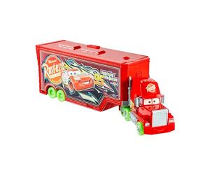 Disney and Pixar Cars Glow Racers Transforming Mack Playset, 2-in-1 Glow-in-the-Dark Toy Truck & Tune-Up Station with Launcher, Lift & More, HPX76