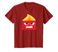 Disney and Pixar’s Inside Out Anger Red T-Shirt, Youth, Cranberry Red, Large