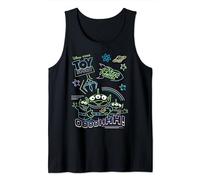 Disney and Pixar’s Toy Story Pizza Planet Aliens Neon Tank Top
