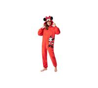 Disney Stitch Onesies for Women - Fluffy Minnie Mouse Eeyore Maleficent Onesie Pyjamas Lounge Wear - Stitch Gifts (Red Minnie, L)