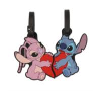 Disney Angel & Stitch Love Heart Luggage Tags