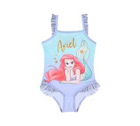 Disney Ariel Mermaid Toddler Swimsuit, Personalized One Piece with Shimmery Frill, 82% Recycled Polyester (UK, Age, 2 Years, 3 Years, Regular, Polyester Blend) Blue