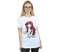 Disney Women's Ariel Shell Sketch Boyfriend Fit T-Shirt White XXXXX-Large