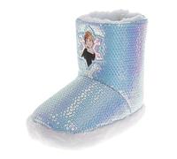 Disney Ariel SnowWhite Belle Cinderella, Anna, Elsa, Minnie Mouse Warm Home Shoes for Pyjamas, Slippers (Size 5-10 Toddlers), Blue Slipper Boot, 5-6 Toddler