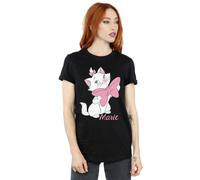Disney Aristocats Marie Bow Cotton Boyfriend T-Shirt In Black Black