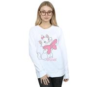 (S, White) Disney Womens/Ladies Aristocats Marie Bow Sweatshirt