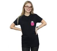 Disney Women's Aristocats Marie Chest Cotton Boyfriend T-Shirt in Black | Size: XL Disney Black XL
