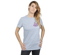 Disney Aristocats Marie In Cup Breast Print Cotton Boyfriend T-Shirt In Grey Grey XXL
