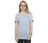 Disney Aristocats Marie Sweet Backside Breast Print Cotton Boyfriend T-Shirt In Grey Grey L