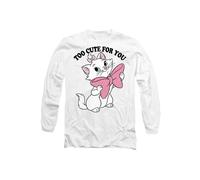 Disney Aristocats Marie Too Cute for You Valentine's Day Long Sleeve T-Shirt, White | Size: Large Disney White L