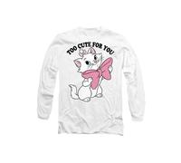 Disney Aristocats Marie Too Cute for You Valentine's Day Long Sleeve T-Shirt, White | Size: Small Disney White S