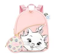 Disney Aristocats Mini Backpack - 10" Exclusive Faux Leather Small Backpack with Front Pocket and Button Bundle | Adjusts to Fit Women, Teens, Girls, Kids