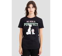 Aristocats - Marie Women's Aristocats Mother's Day My Mum is Purrfect Duchess and Marie Ladies T Shirt, Black, L