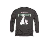 Disney Aristocats Mother's Day My Mum Is Purrfect Duchess & Marie Long Sleeve T-Shirt, Charcoal | Size: 2XL Disney Charcoal 2XL