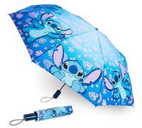Disney Automatic Umbrella for Adults Teens Kids - Folding Telescopic Umbrella Lightweight Travel School Work - Stitch Gifts (Blue Stitch)