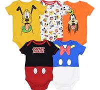 Disney Baby Boy Girl 5 Pack Bodysuits Mickey Mouse Donald Duck Goofy Pluto