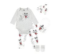 Disney Baby Boys Mickey Mouse and Donald Duck Bodysuit with Hat and Bib Outfit 5 Piece Set Multicoloured 9-12 Months