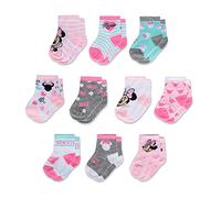 Disney Baby Girls Boys, Mickey Shark, Justice League 10-Pack Infant Sock 0-24 Months, Minnie Mouse-Multicolor Light, 0-6