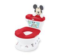 Disney Baby Mickey Mouse My Size Potty 2-in-1 System by Bright Starts with Realistic Flushing Sounds, Cheers, and Music, Customizable Stickers, Red