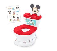Disney Baby Mickey Mouse My Size Potty 2-in-1 System by Bright Starts with Realistic Flushing Sounds, Cheers, and Music, Customizable Stickers, Red