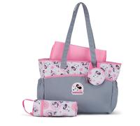 Disney Baby Multi-Functional Travel Tote Diaper Bag with Changing Pad Minnie Pink Gray