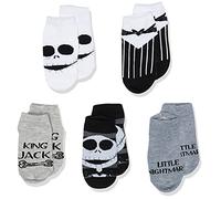 Disney Baby Nightmare Before Christmas 5 Pack Shorty Socks, Black White Multi, 2-4 Toddler