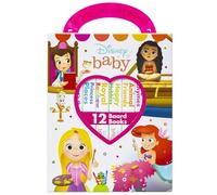 Disney Baby Princess Cinderella, Belle, Ariel, and More! - My First Library Board Book Block 12 Book Set - First Words, Colors, Numbers, and More! - PI Kids: 12 Board Books