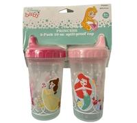 Disney Baby Toddler Sippy Cups for Boys | 10 Ounce Princess Sippy Cup (Pack of 2) | Durable Red & Yellow Leak Proof Travel Water Bottle for Toddlers Girls and Baby, P89228