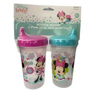 Disney Baby Toddler Sippy Cups for Girls| 10 Ounce Minnie Mouse Sippy Cup (Pack of 2)| Durable Blue Leak Proof Travel Water Bottle for Baby & Toddlers, M99299