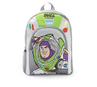 Disney Toy Story Buzz Lightyear Boys Grey Green Backpack | Zip-Up School Rucksack with Front Pocket & Mesh Side Pocket | Padded Shoulder Straps Character Design Merch