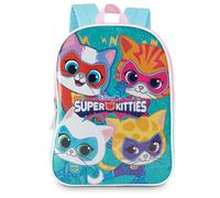 Disney Backpack for Kids 15 Bookbag for Girls | Padded Straps & Large Zip Compartment School Supplies, Super Kitties, 15 inches