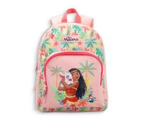 Disney Moana Girls Pink Backpack | Tropical Floral Graphic School Rucksack with Padded Straps | Front Zip Pocket & Main Compartment | Back to School Bag | Character Merch