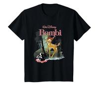 Disney Bambi and Flower Forest T-Shirt, Youth, Black, X-Small