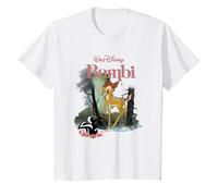 Disney Bambi and Flower Forest T-Shirt, Youth, White, Small