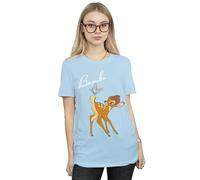 Disney Bambi Butterfly Tail Cotton Boyfriend T-Shirt In Baby Blue Baby Blue M